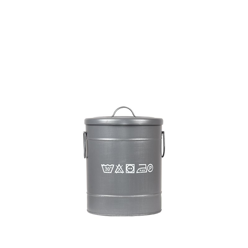 Wasmand grijs metaal, 26x33 cm