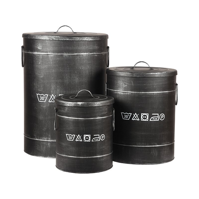 Wasmand zwart metaal, 26x33 cm