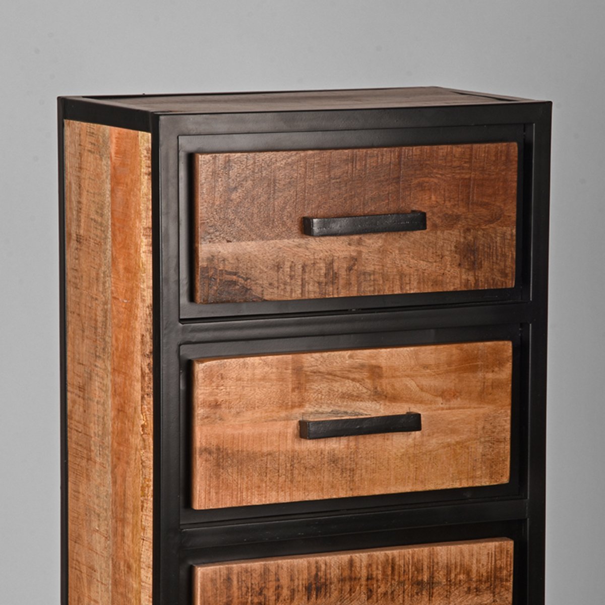 Ladekast Tampa rough mangohout, 50x30x105 cm