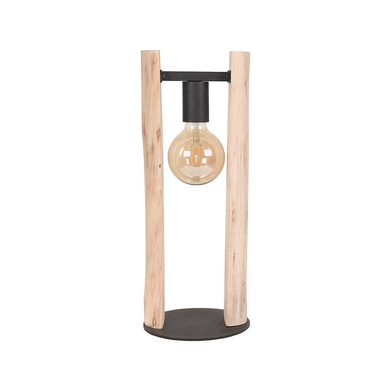 Tafellamp Woody naturel hout, 18x45 cm