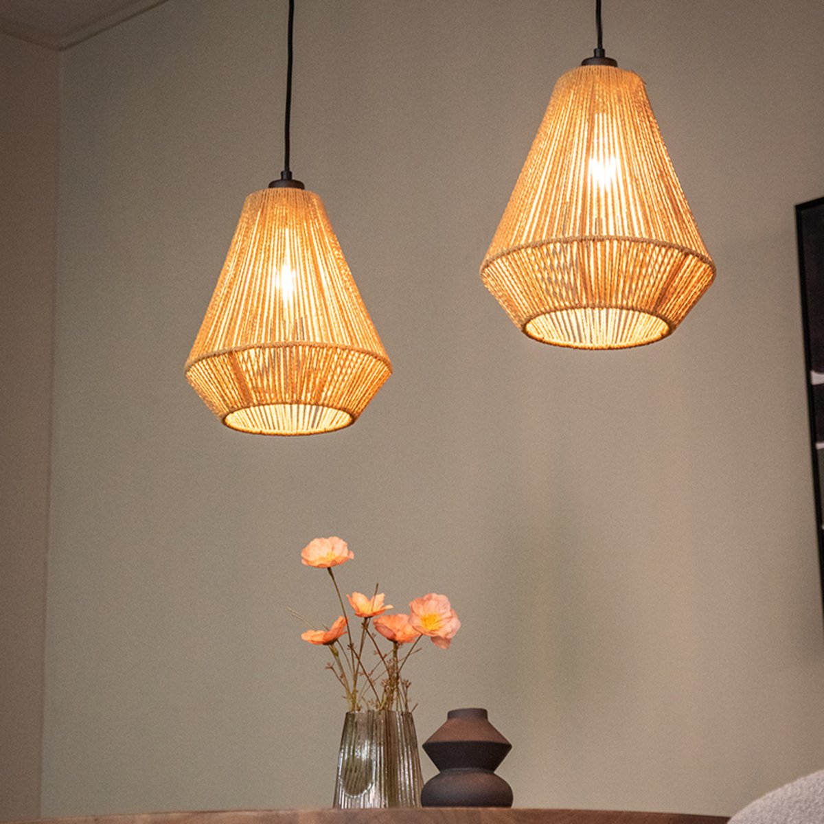 Hanglamp Ibiza naturel jute, 80x33x150 cm