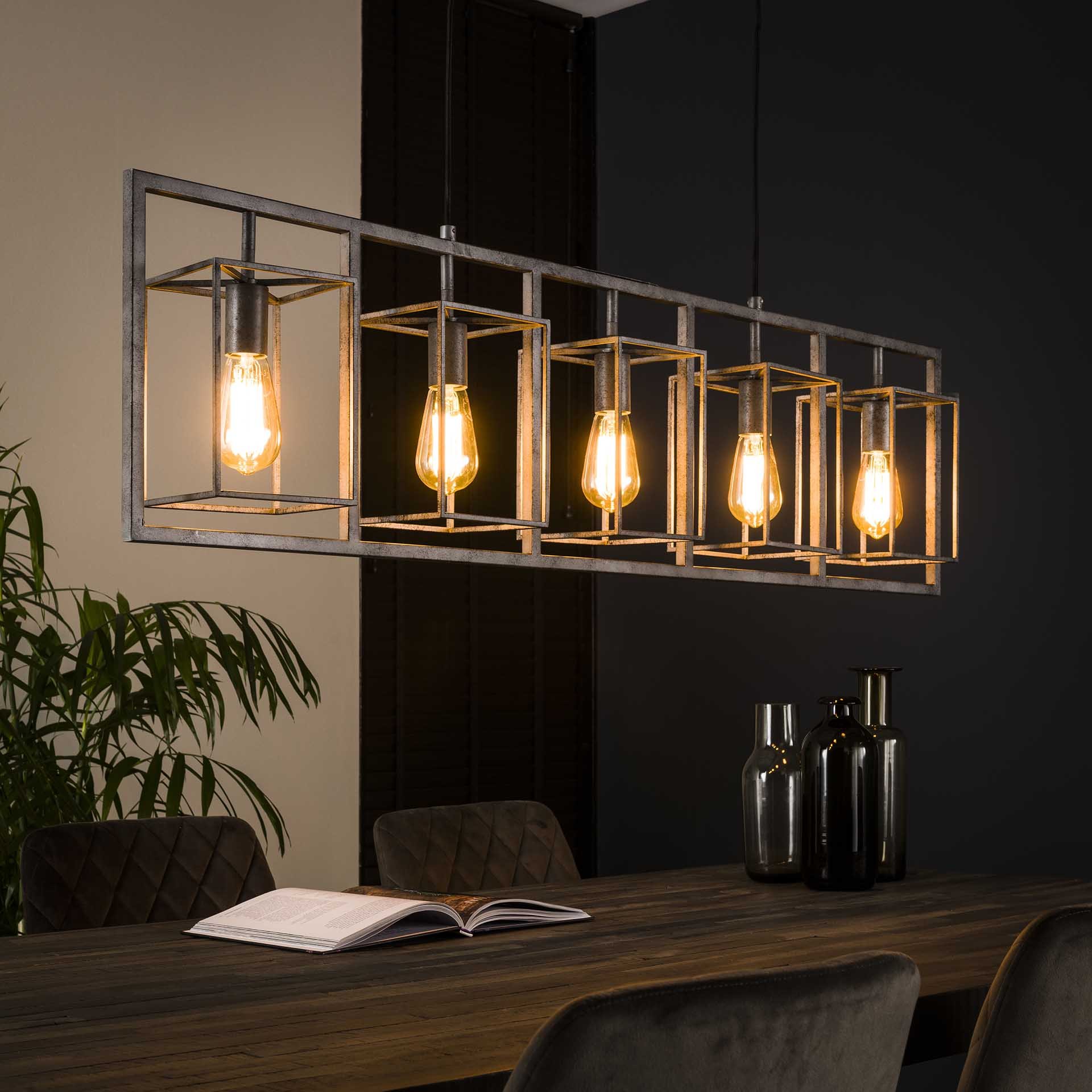 Hanglamp Cubic Tower oud zilver