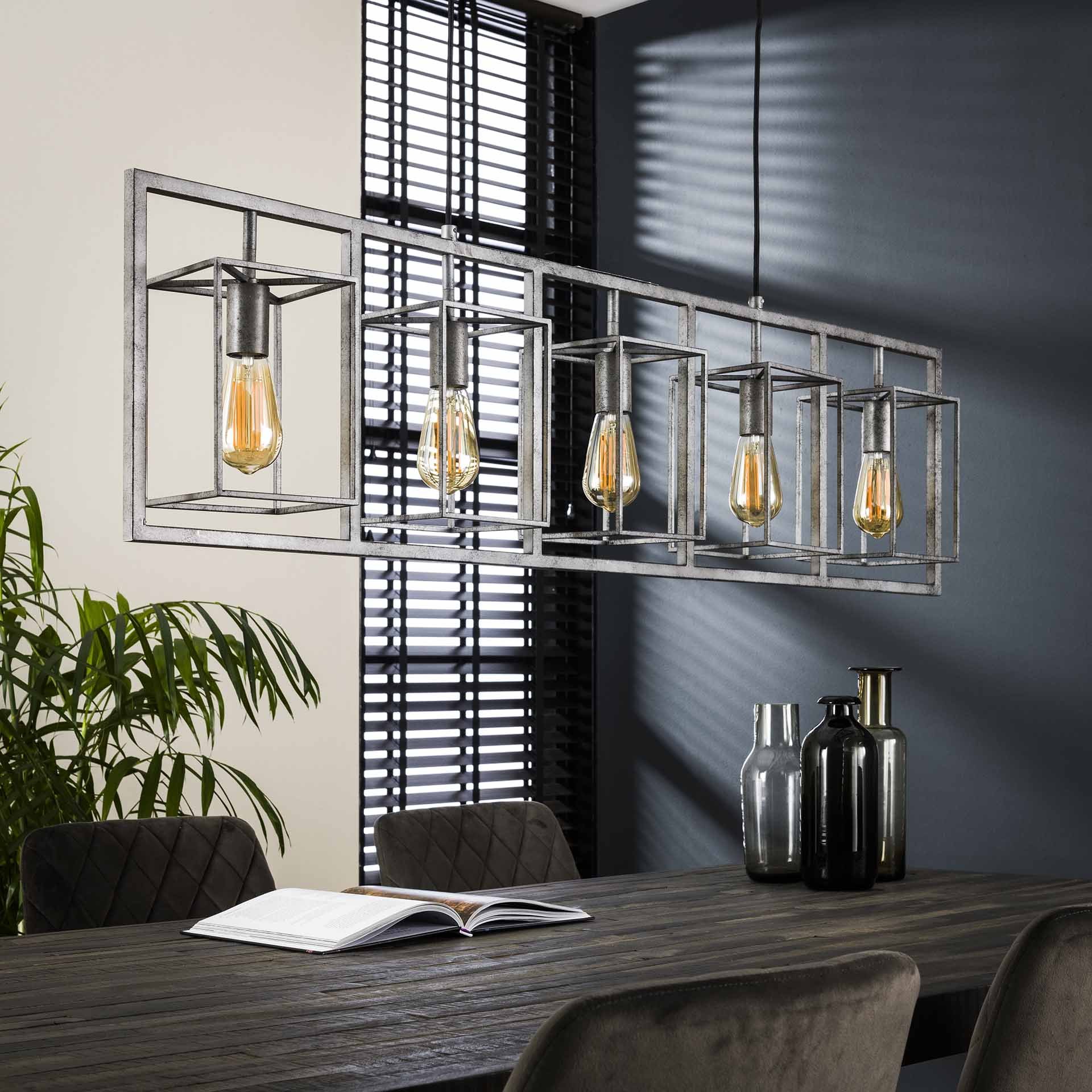 Hanglamp Cubic Tower oud zilver