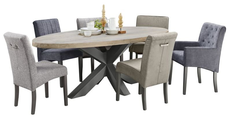 Eettafel Robusto 230 x 115 vintage grey