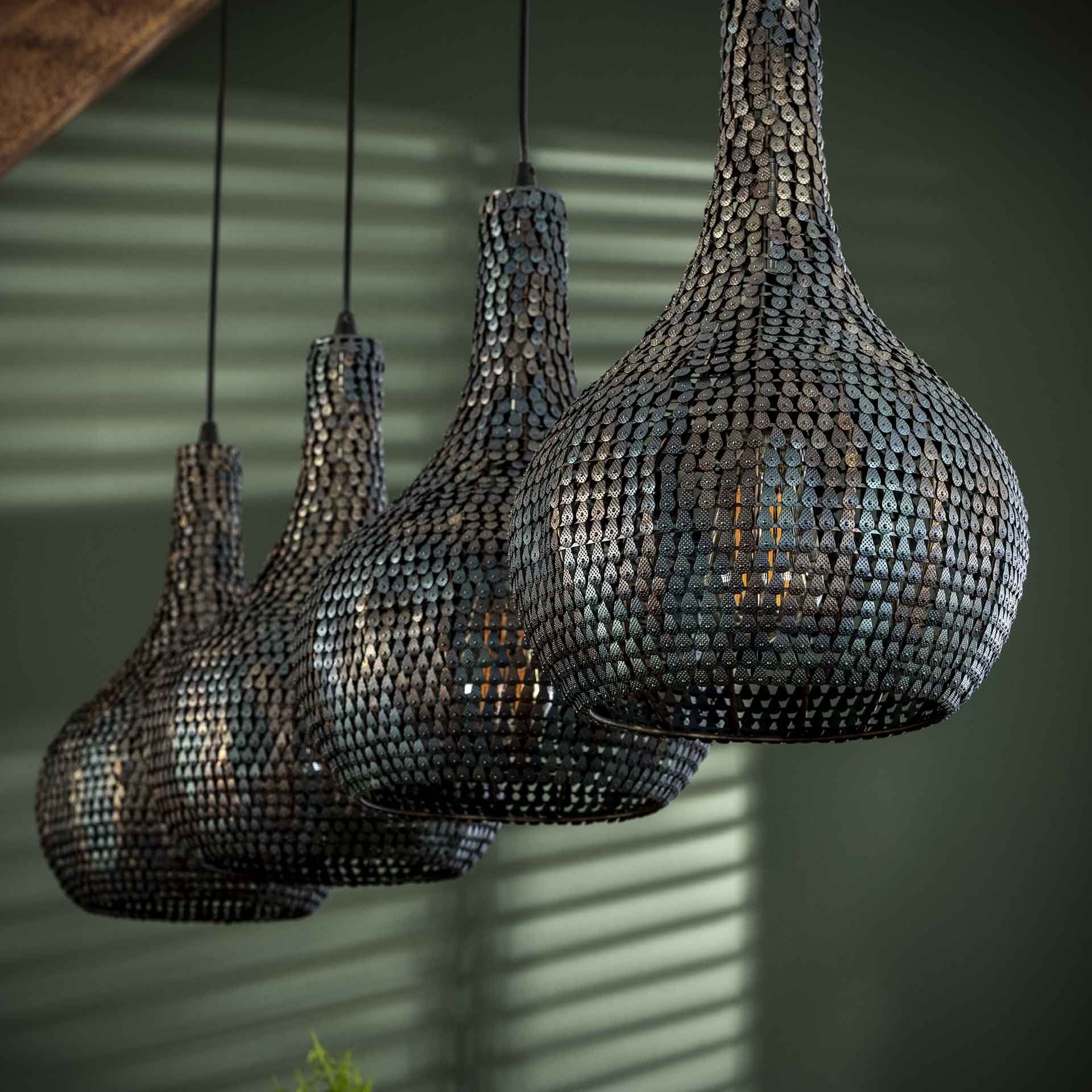 Hanglamp Armor kegel 4L zwart bruin