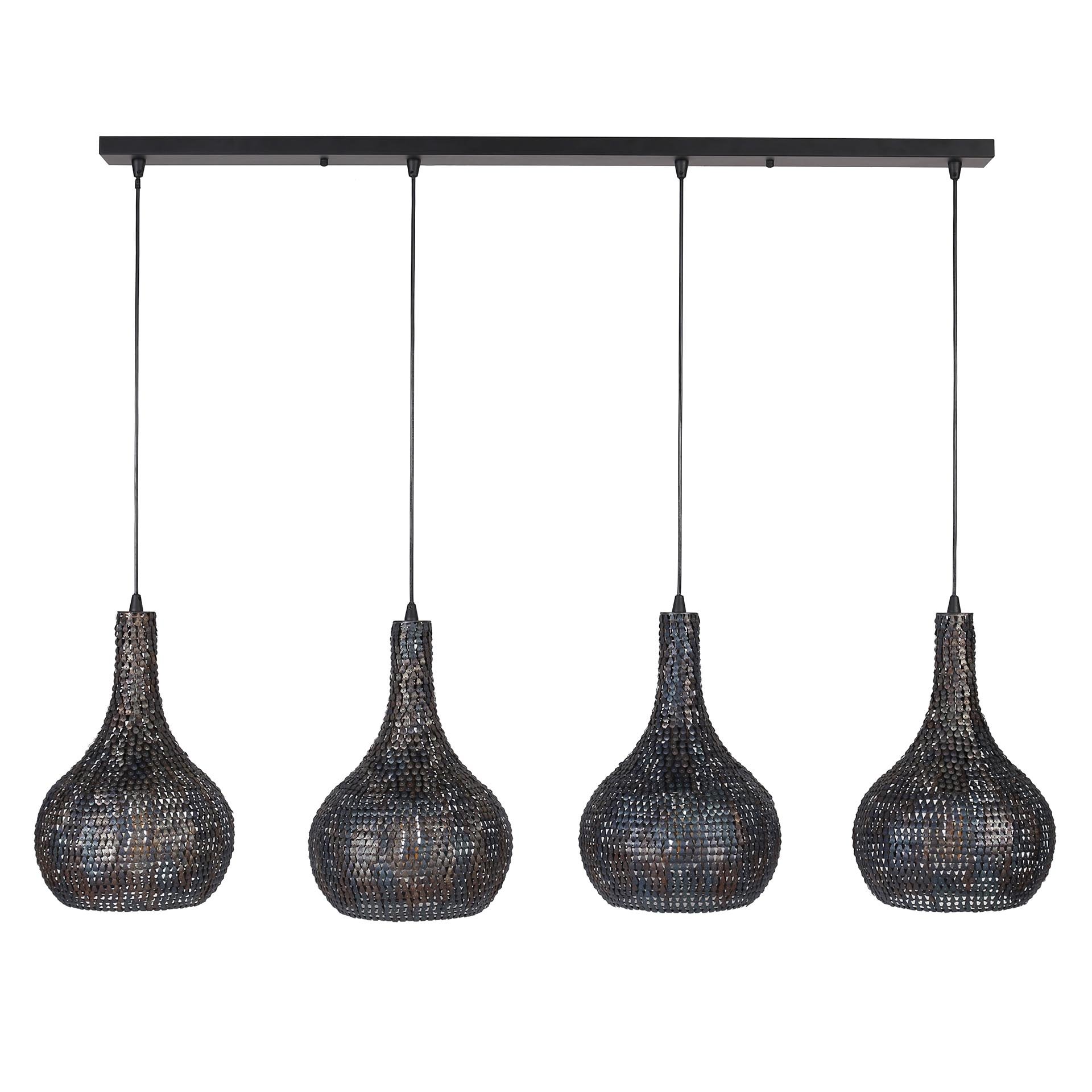 Hanglamp Armor kegel 4L zwart bruin
