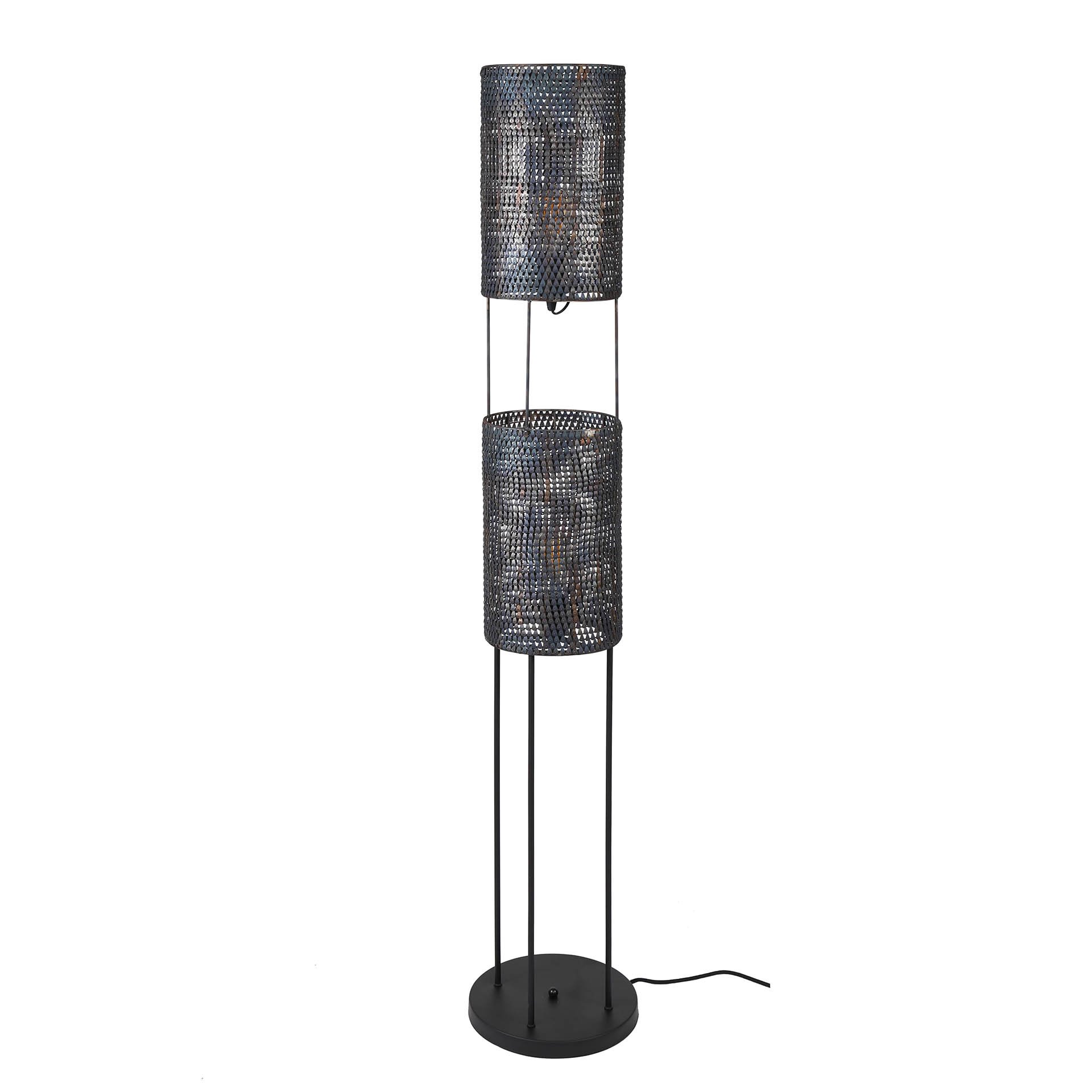 Vloerlamp Armor tube 2L zwart bruin
