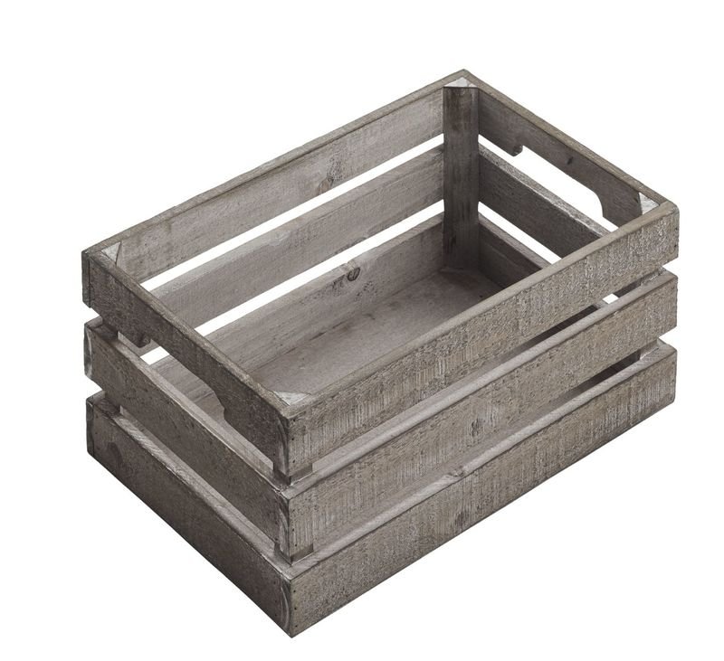 Kistje Abrega grey wash hout, 35x22x16 cm