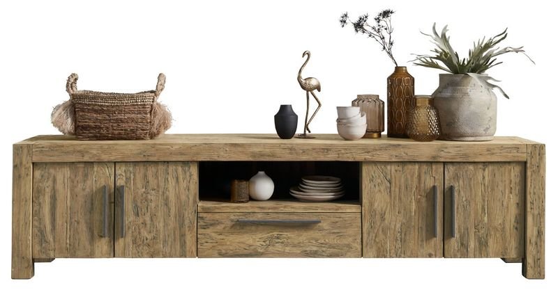 Tv-meubel Travi 57 x 226 teak black wash