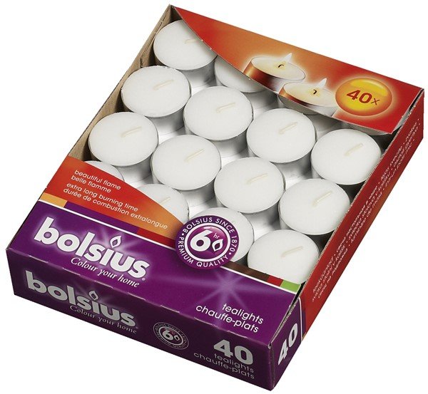 Theelichten Bolsius 40 wit