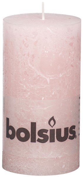 Stompkaars Bolsius 130 x 68 rustiek pastel roze
