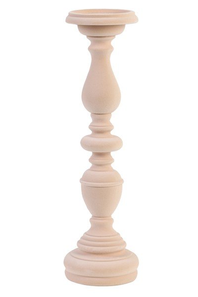 Kandelaar Candelabro lichtroze fluweel, 11x37 cm