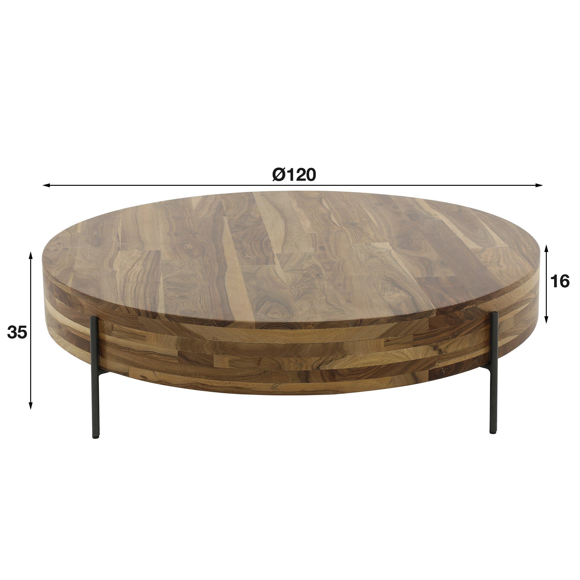 Salontafel Ø120 Daytona / Massief Saja natural