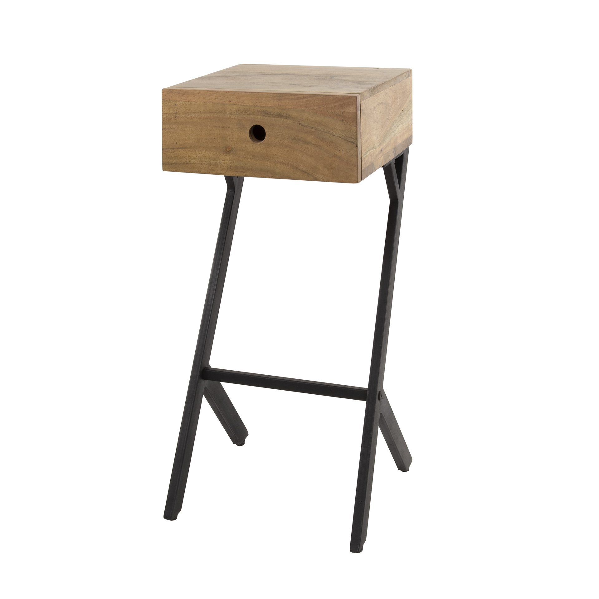 Nachtkastje 1L XS balance / Massief acacia naturel
