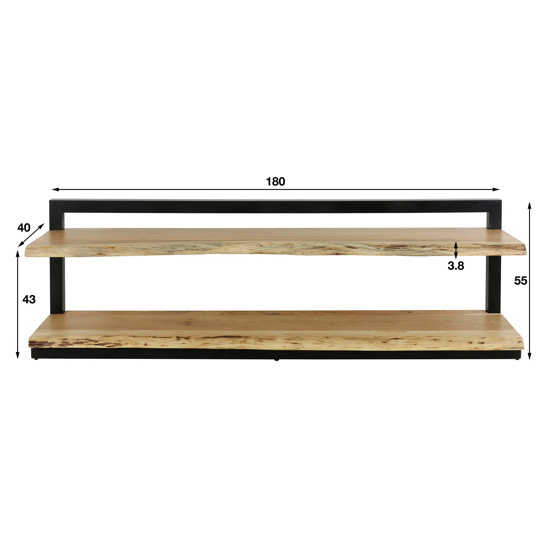 TV-meubel edge / Massief acacia naturel