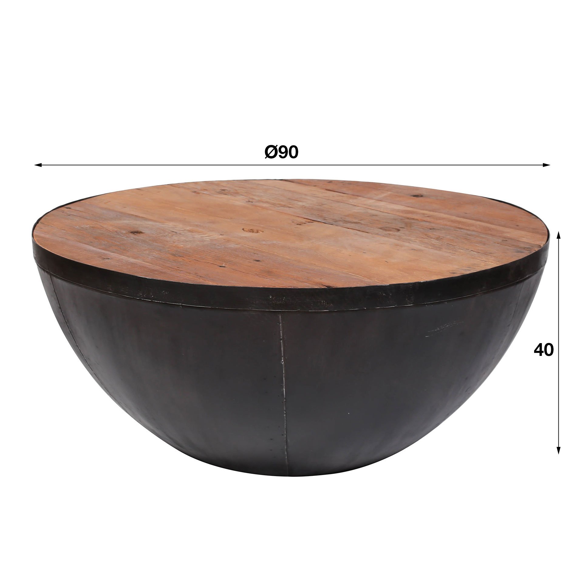 Salontafel Ø90 Raft / Robuust hardhout