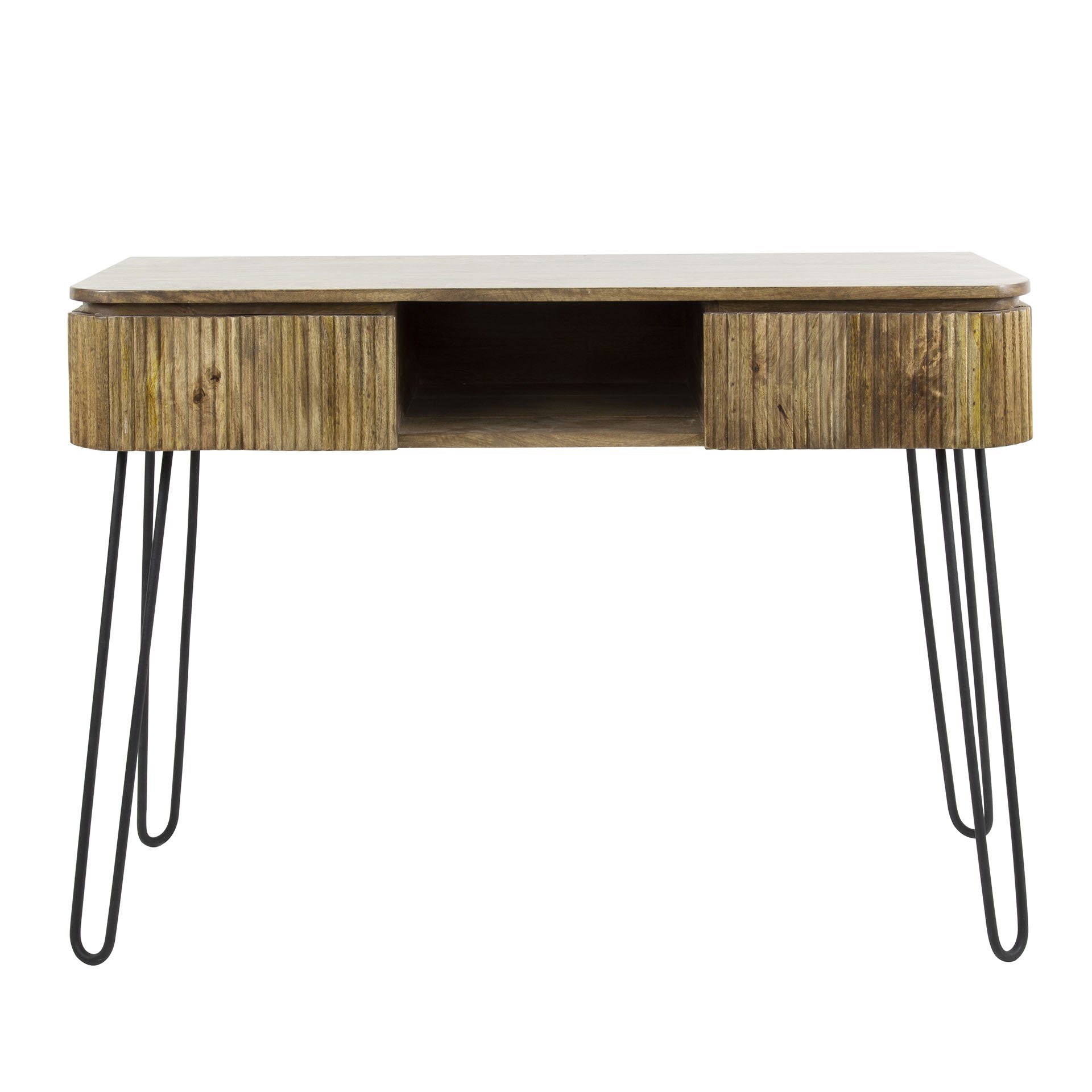 Kaptafel 2L wave / Massief mango zandkleur