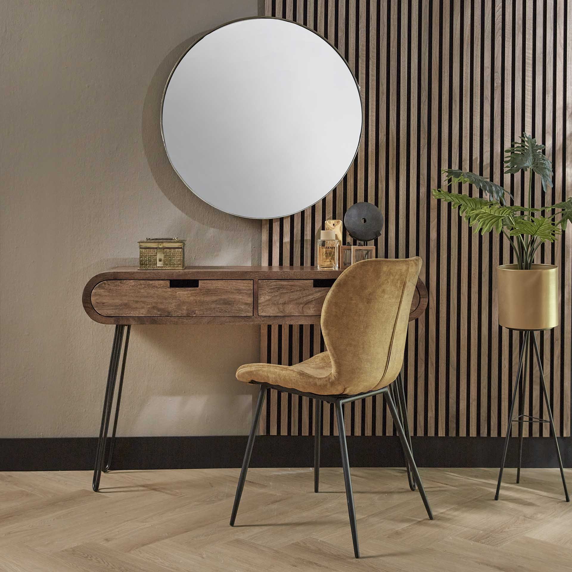 Kaptafel 2L barrel / Massief mango zandkleur