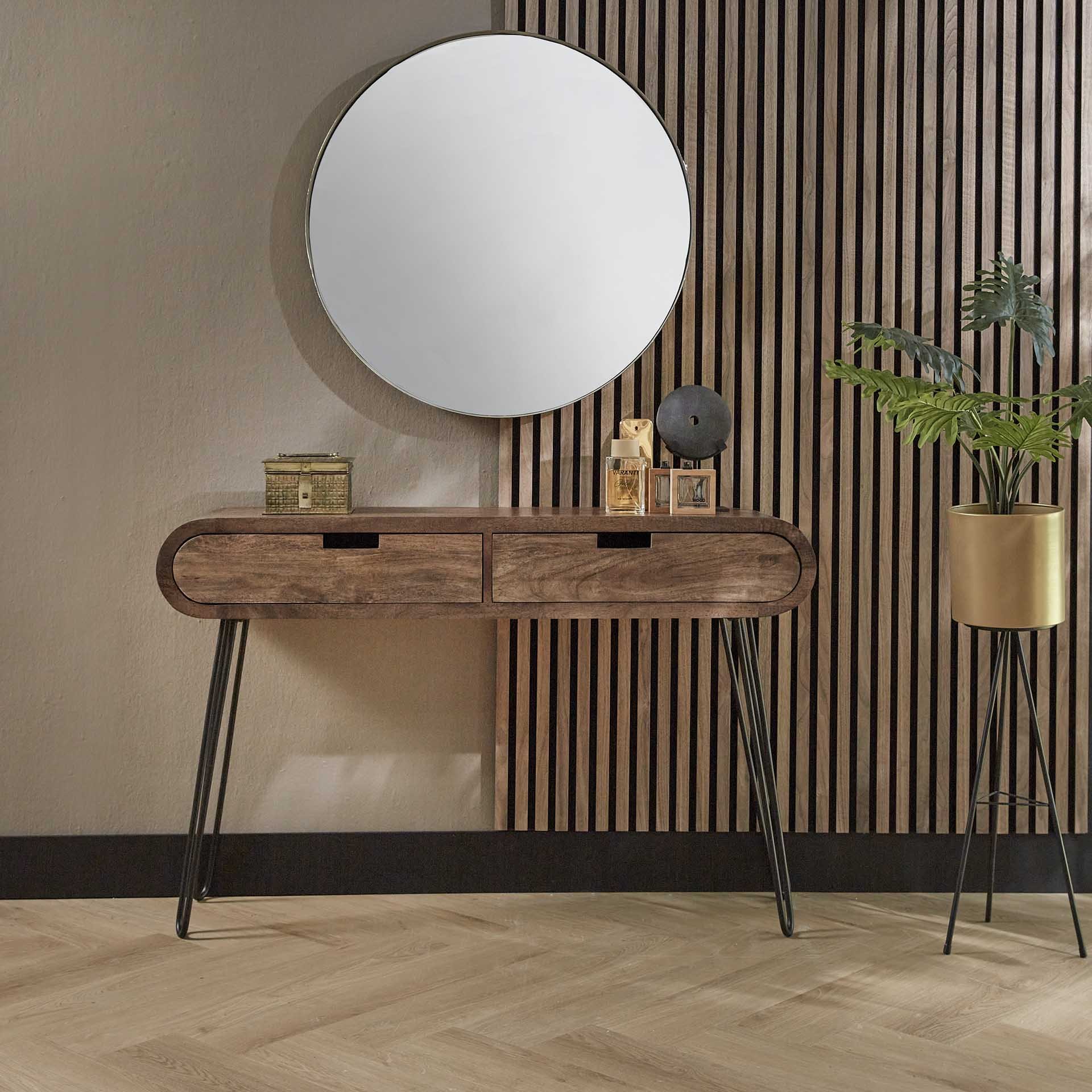 Kaptafel 2L barrel / Massief mango zandkleur