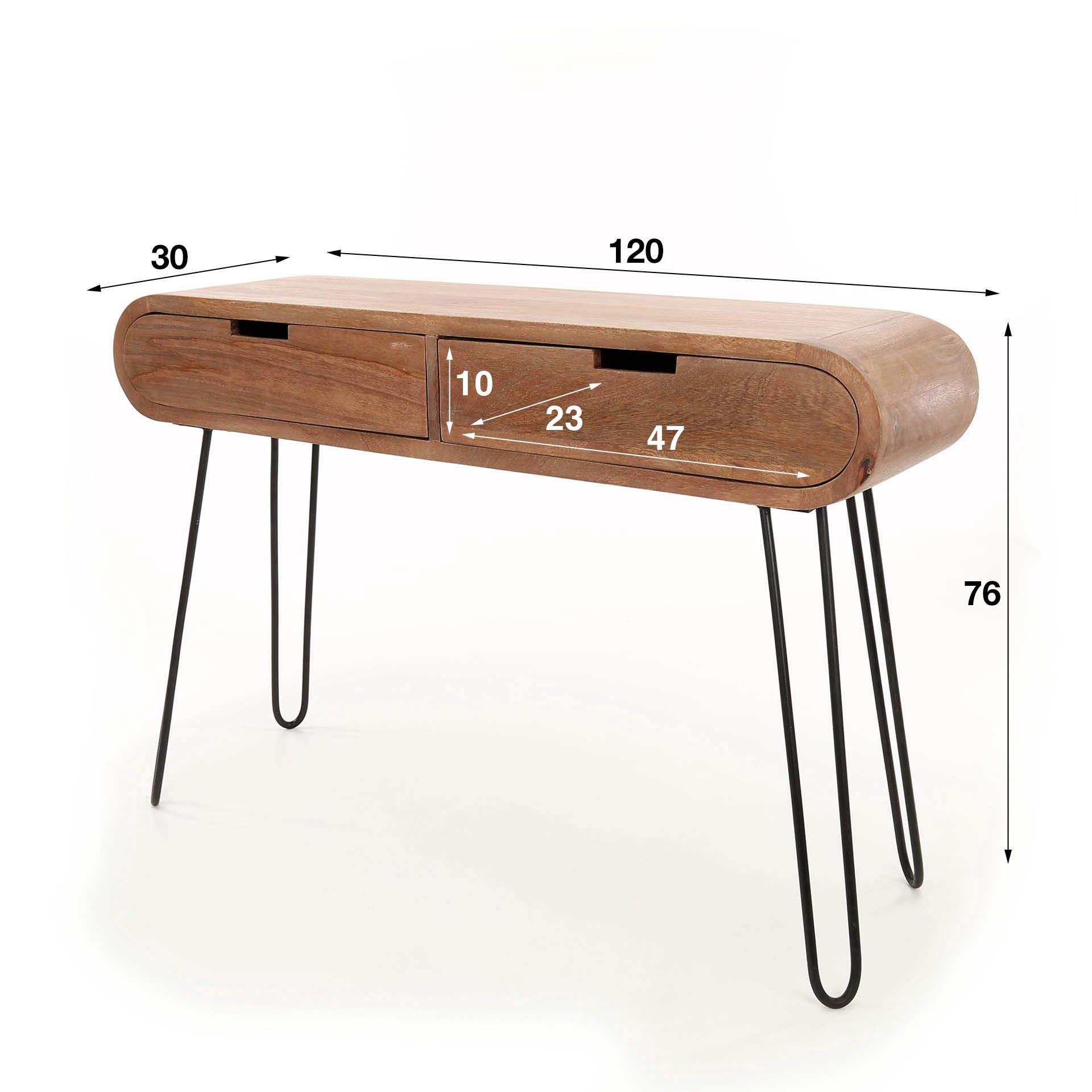 Kaptafel 2L barrel / Massief mango zandkleur