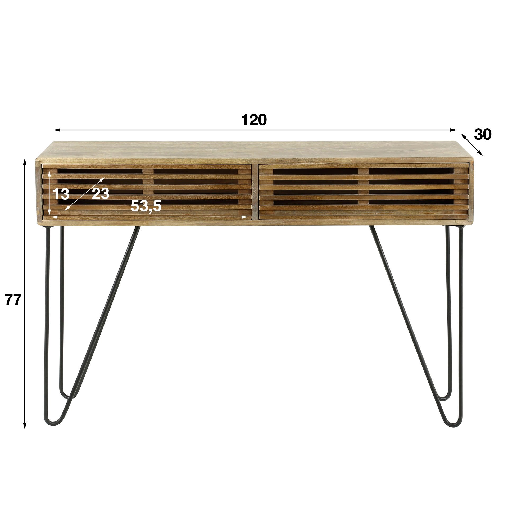Kaptafel 2L tweak / Massief mango zandkleur
