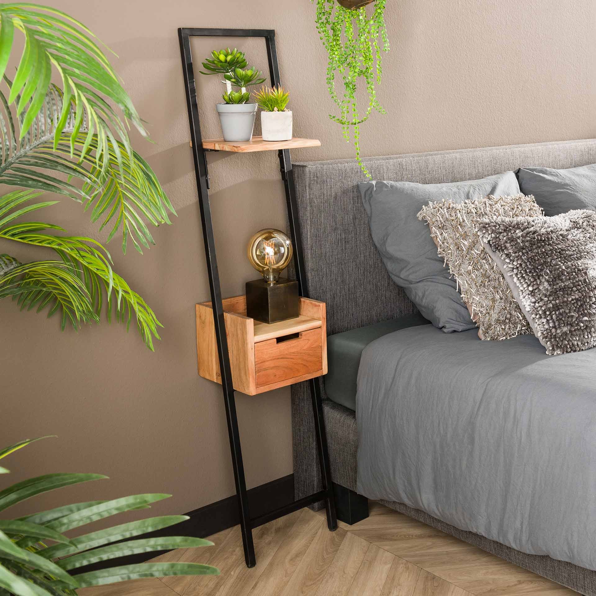 Nachtkastje XS step / Massief acacia naturel