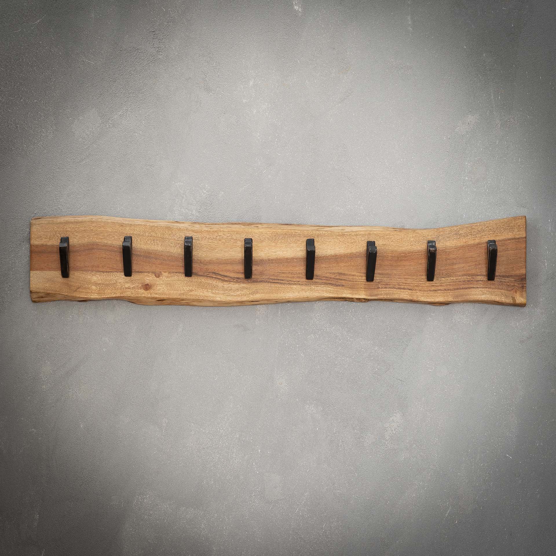 Kapstok edge 8 haken / Massief acacia naturel