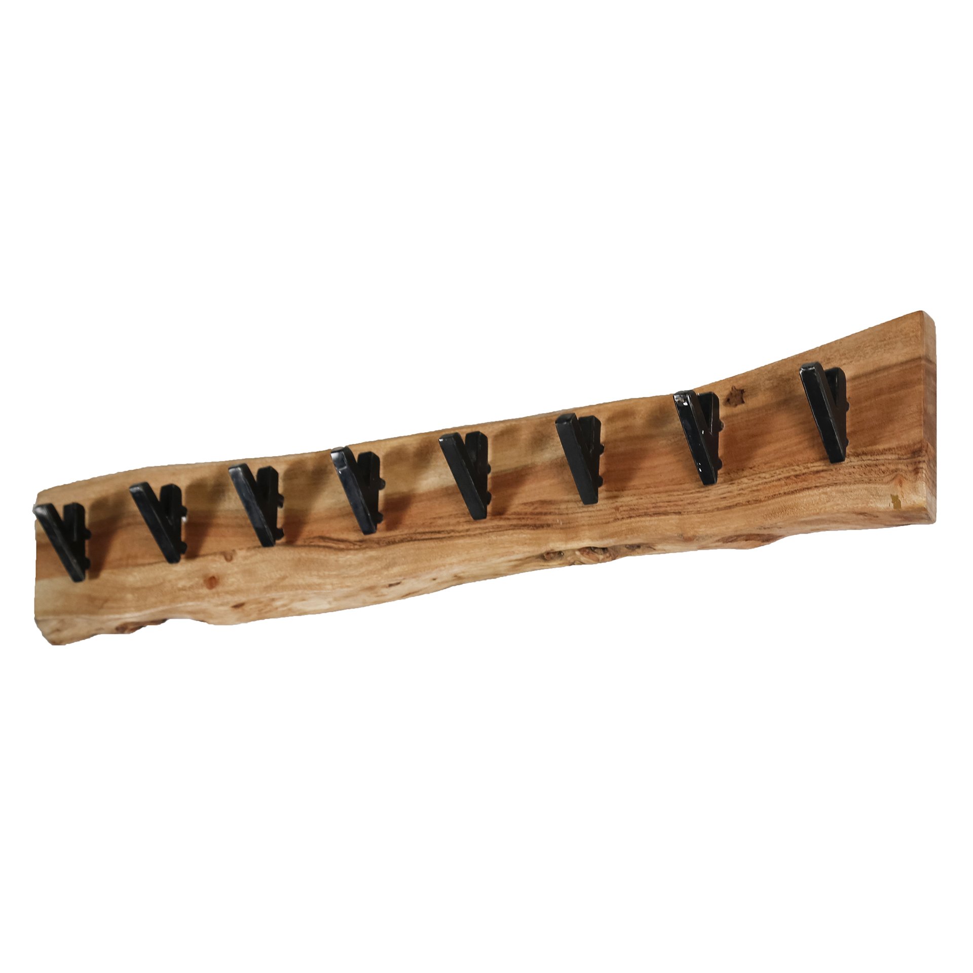 Kapstok edge 8 haken / Massief acacia naturel