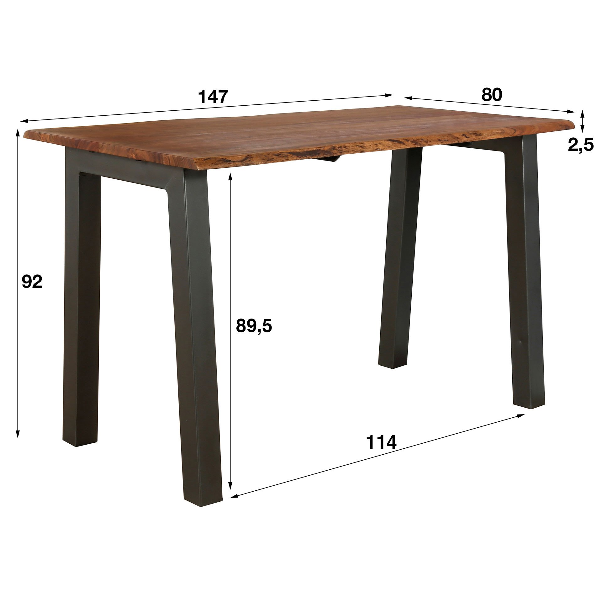 Bartafel 147 edge 25mm / Massief acacia naturel
