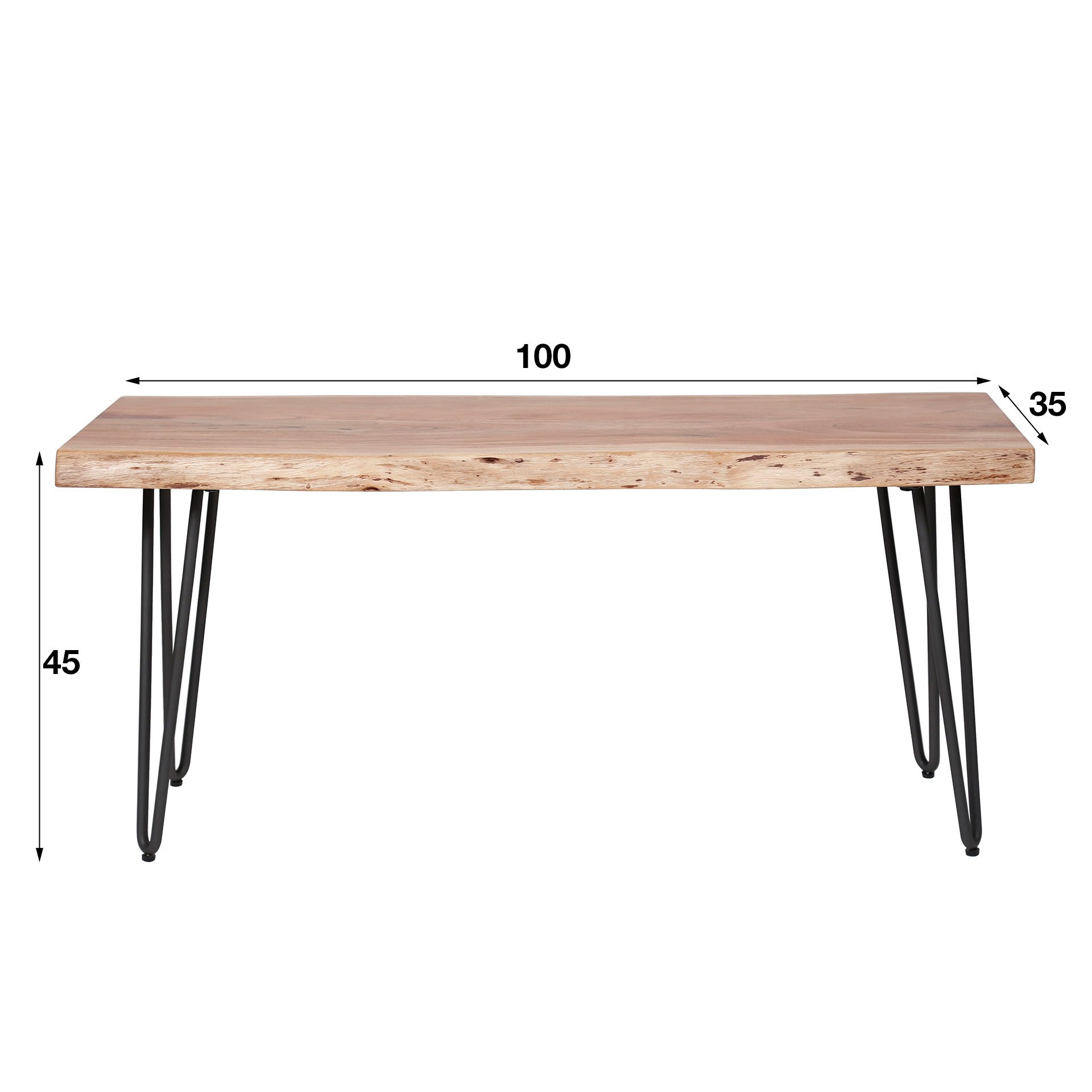 Eetkamerbank edge 100 / Massief acacia naturel