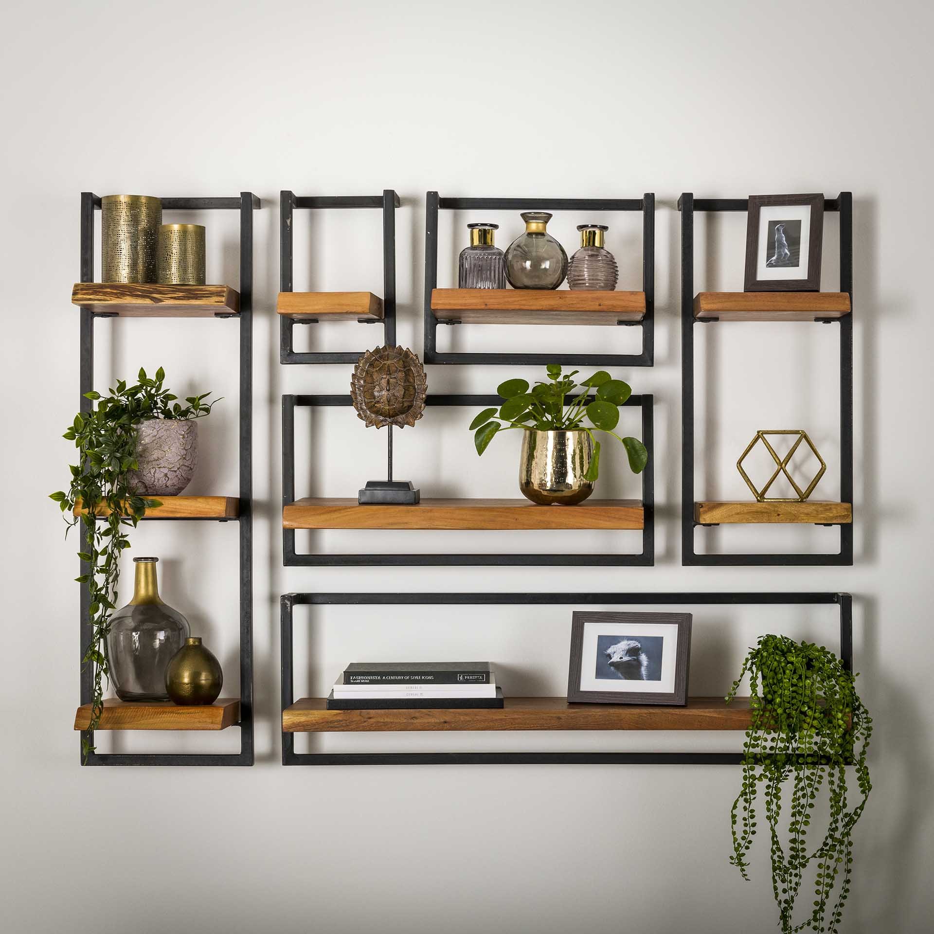 Wandplank edge 30cm 100 cm hoog / Massief acacia naturel