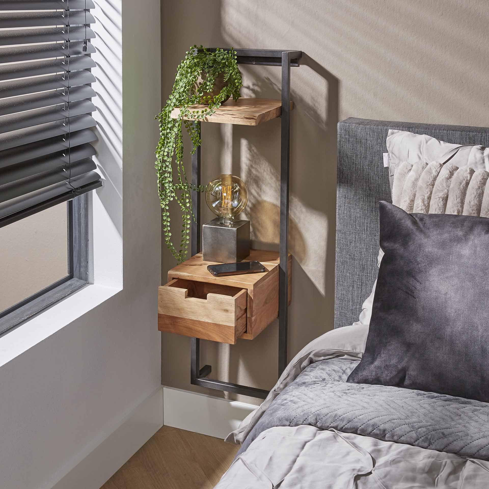 Nachtkastje air solid XS / Massief acacia naturel