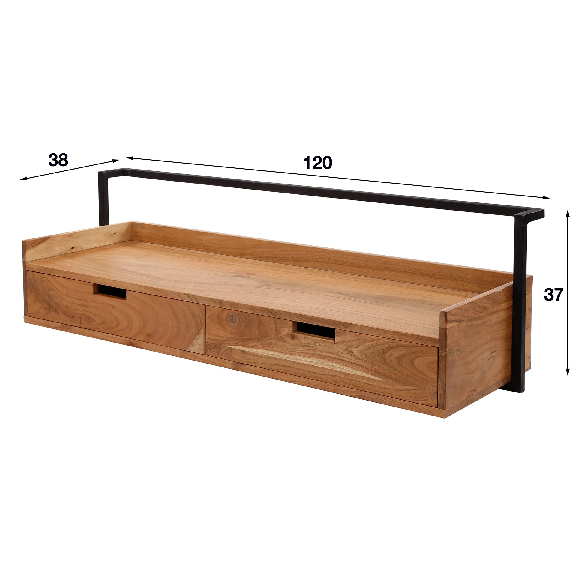 Wandbureau 2L air solid / Massief acacia naturel