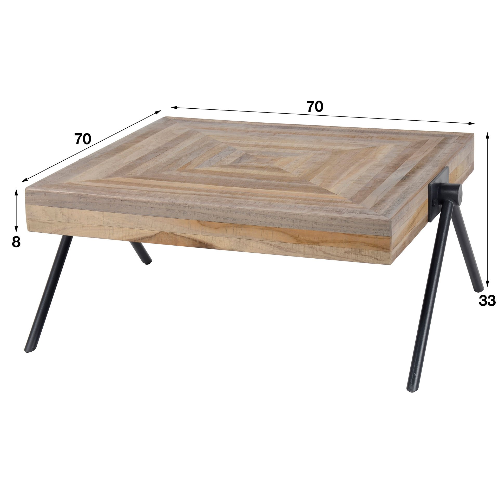 Salontafel Teca balance 70x70 / Teakhout verweerd