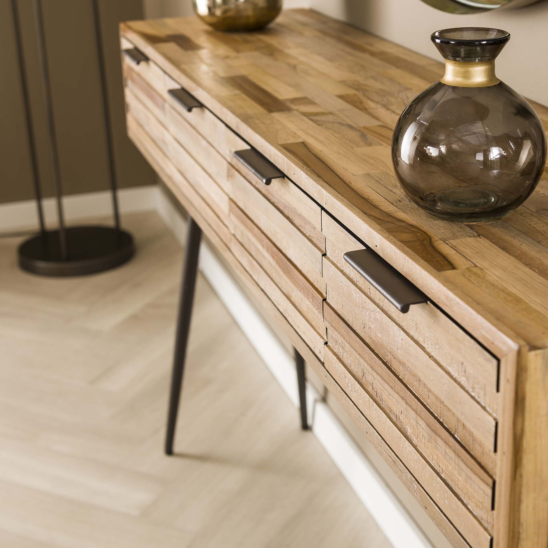 Haltafel 4L Teca strip / Teakhout verweerd