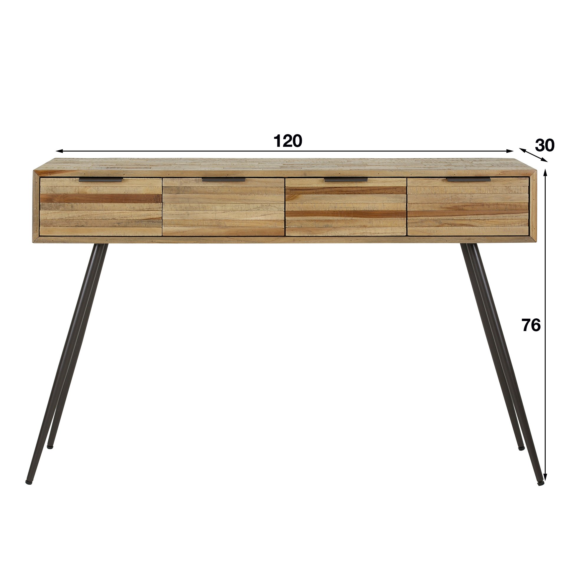 Haltafel 4L Teca strip / Teakhout verweerd