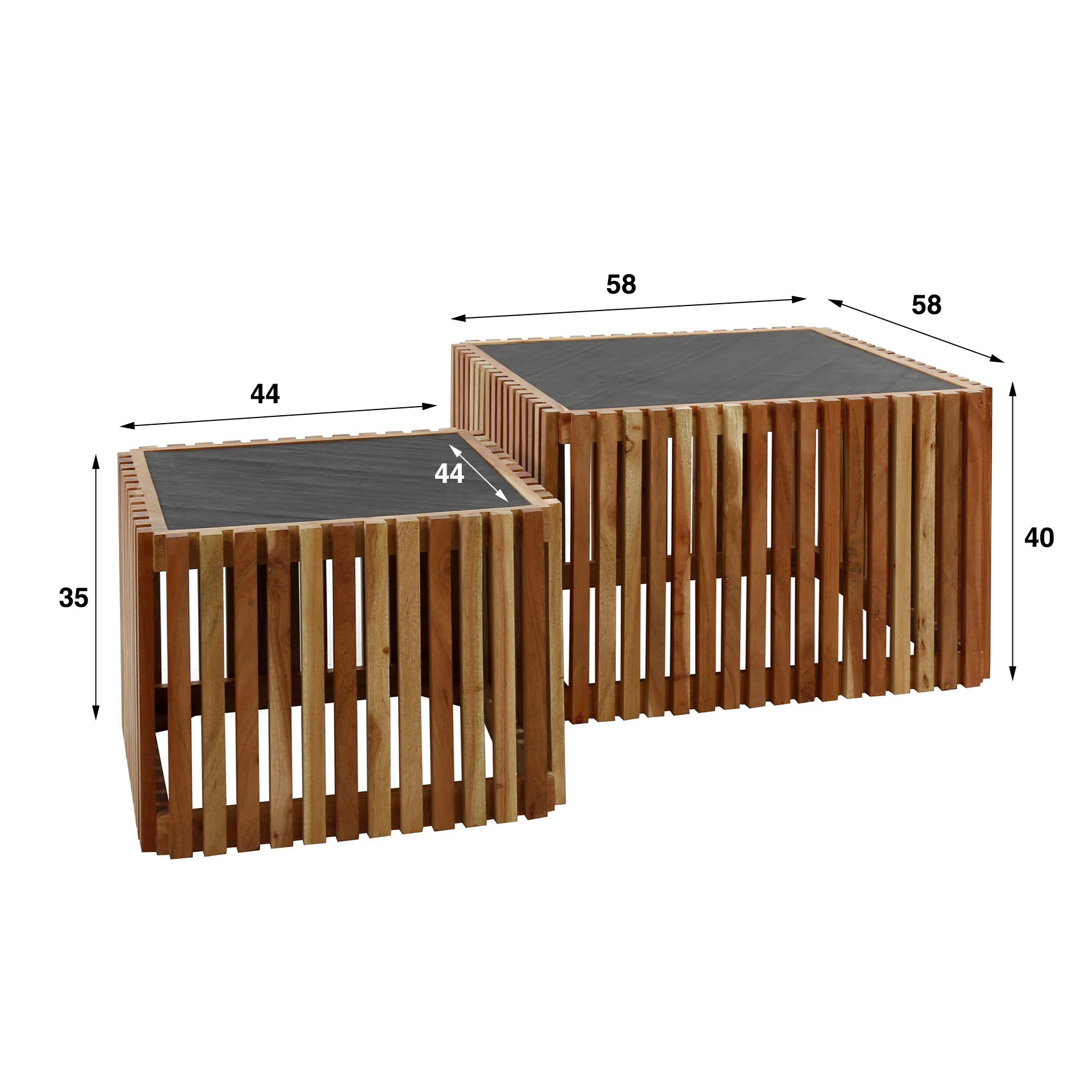 Salontafel set/2 slate