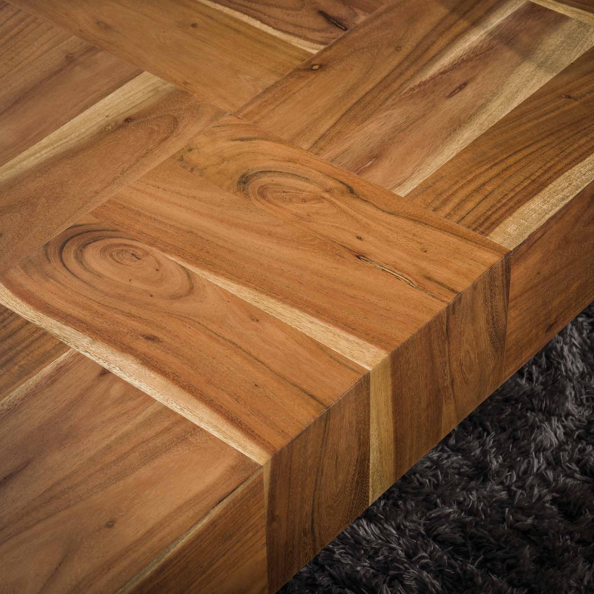 Salontafel 150cm blocks / Massief acacia naturel