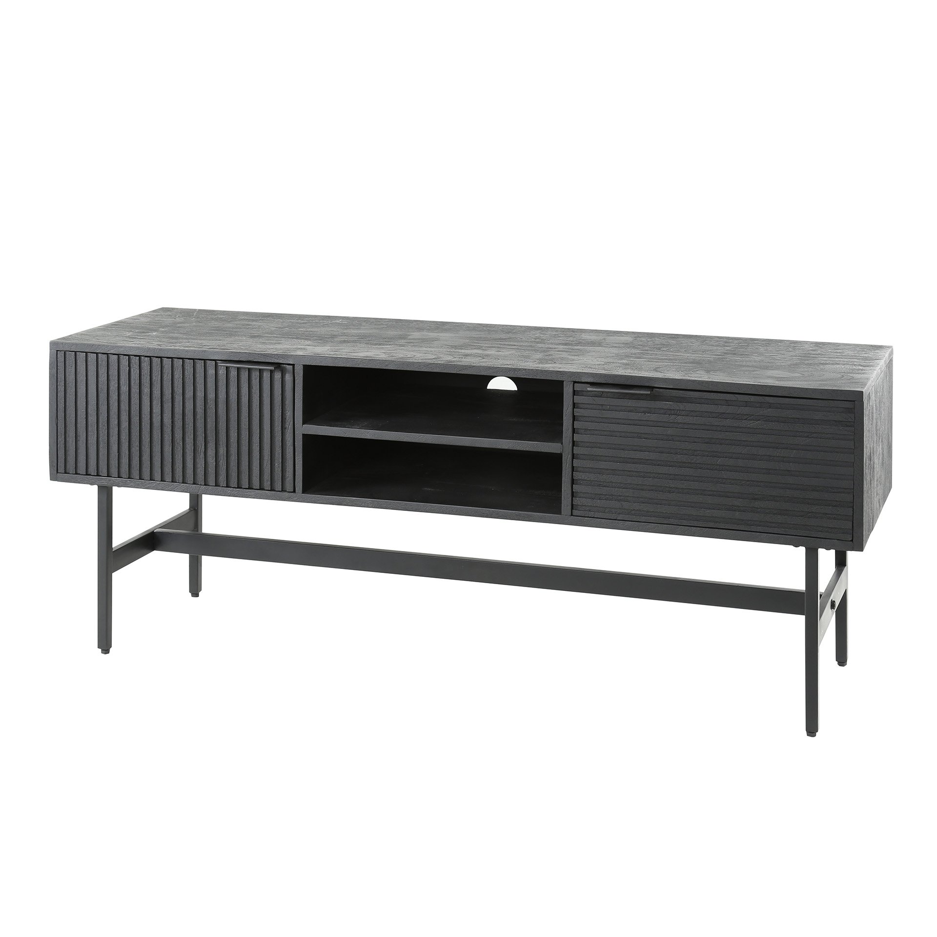 TV-meubel 2D marina / Massief mango zwart