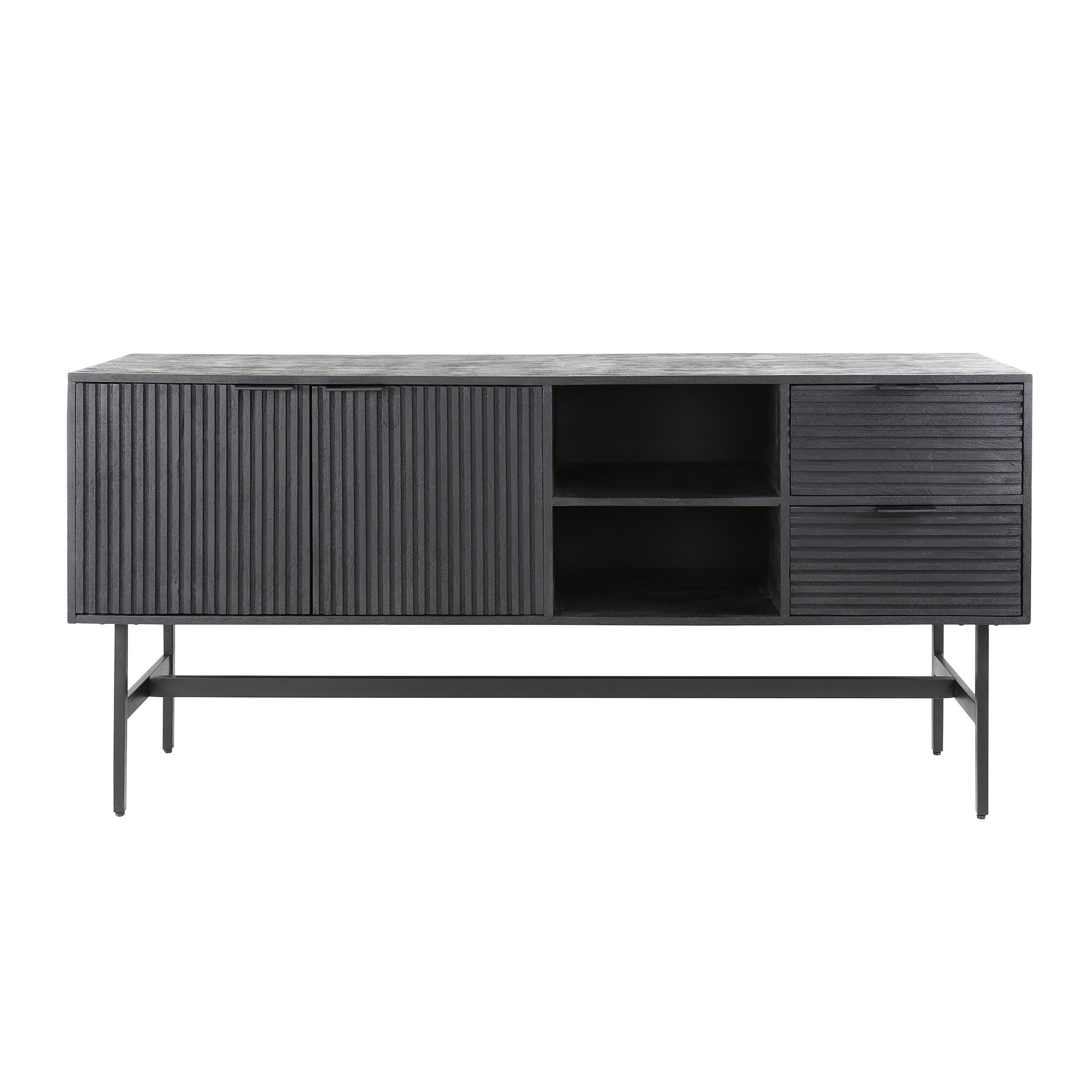 Dressoir 2D/2L marina / Massief mango zwart