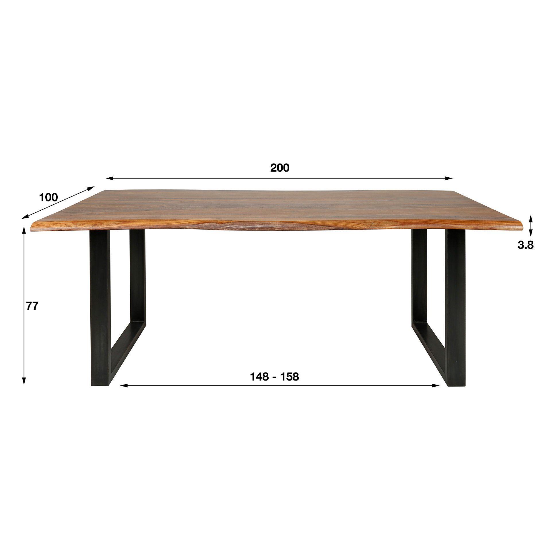 (niet op de site) Eetkamertafel 200 Nutwood