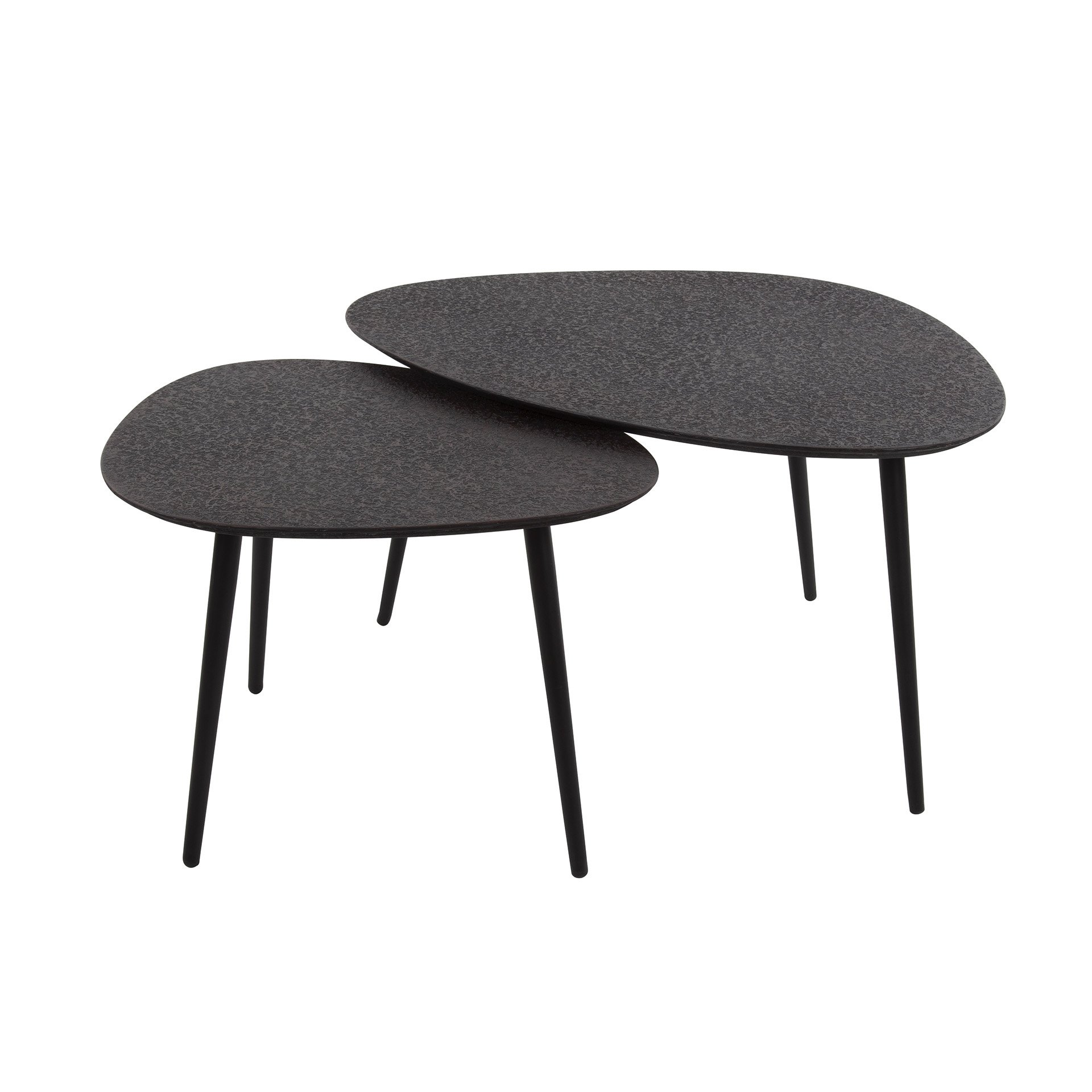 Salontafel set/2 driehoekig metallic / Grijs