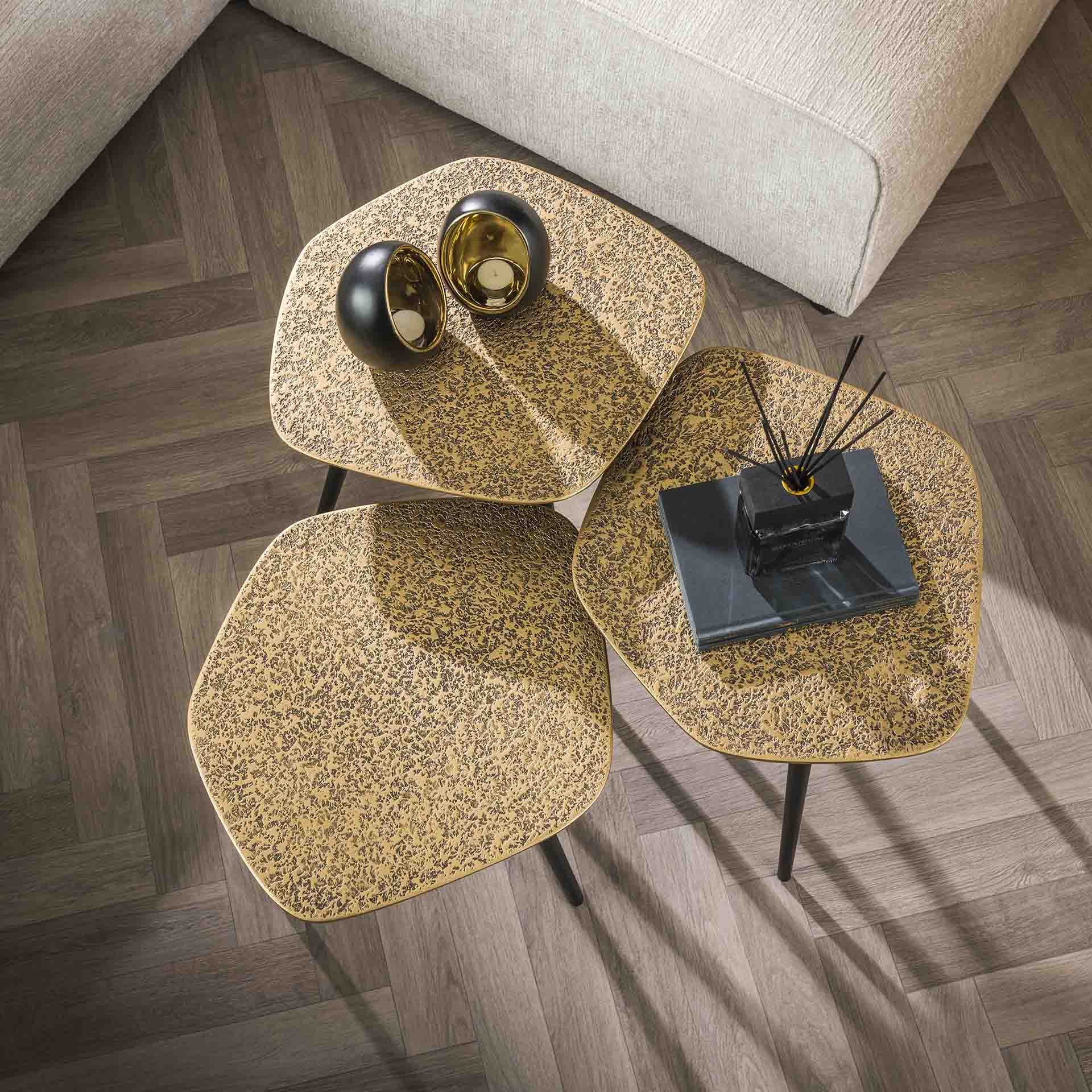 Salontafel set/3 point metallic / Brons antiek / Brons antiek