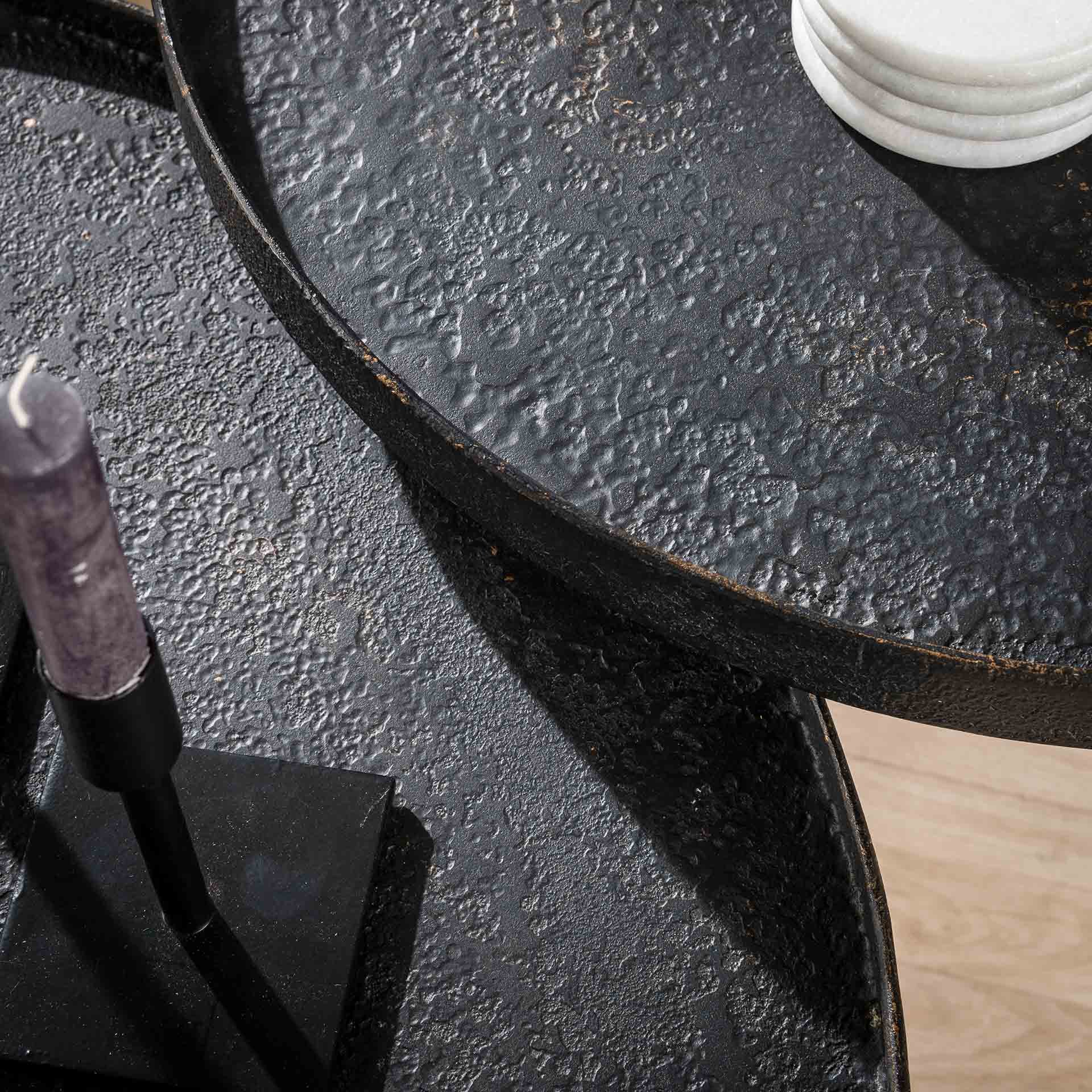 Salontafel set/2 rond metallic / Grijs