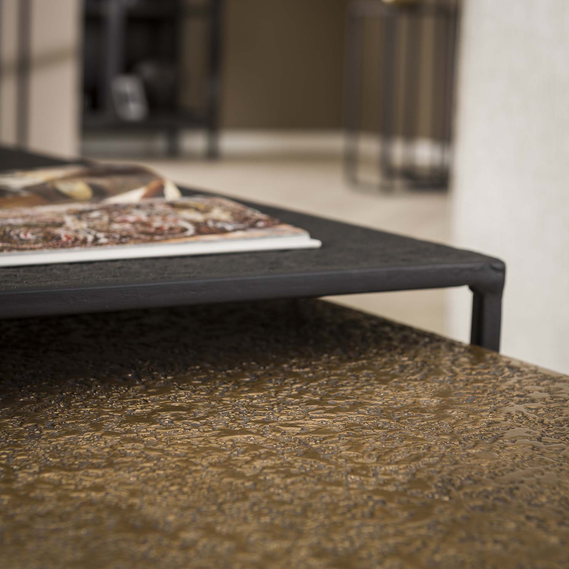 Salontafel set/2 rechthoek iron metallic / Grijs