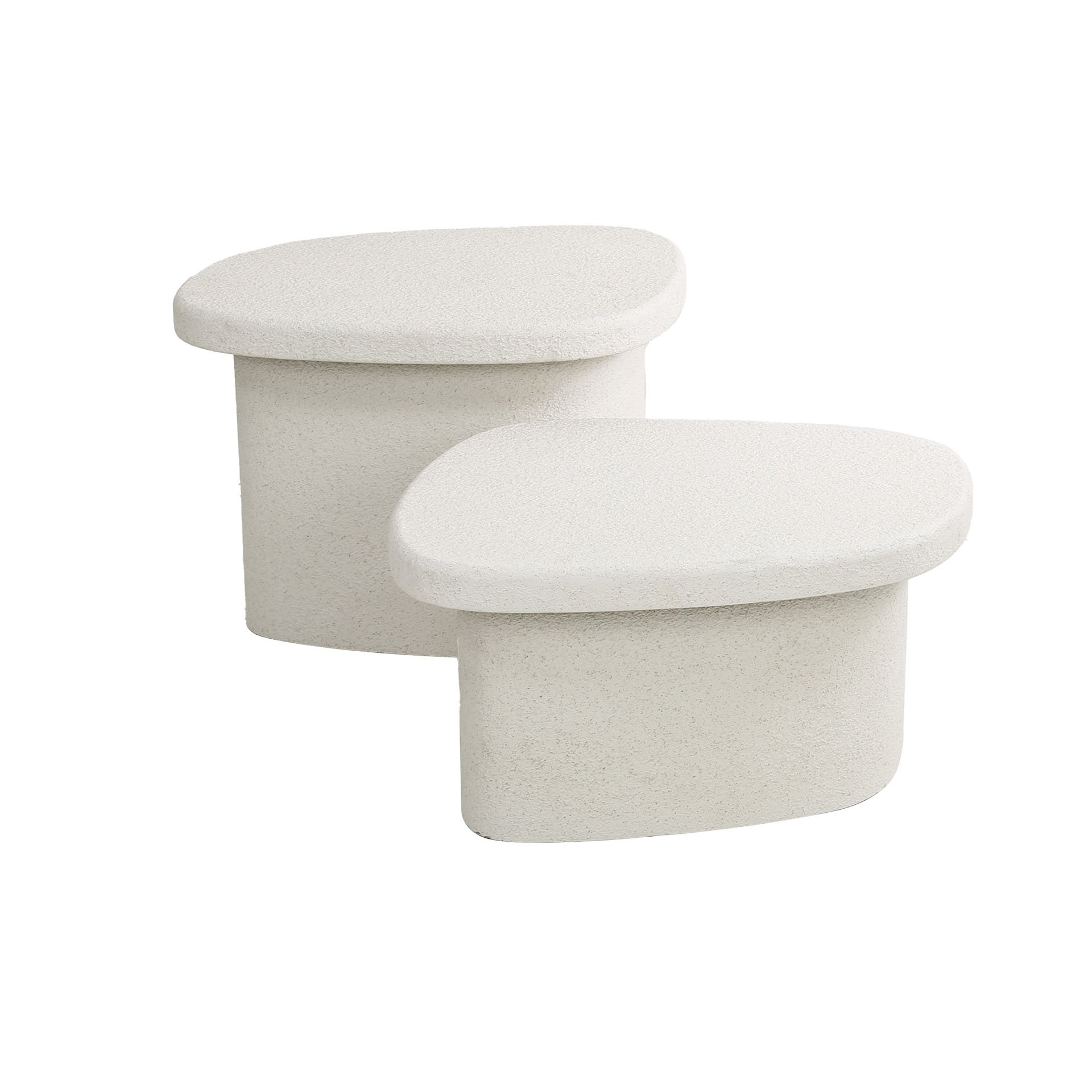 Salontafel set/2 stone organic / Marmer composiet