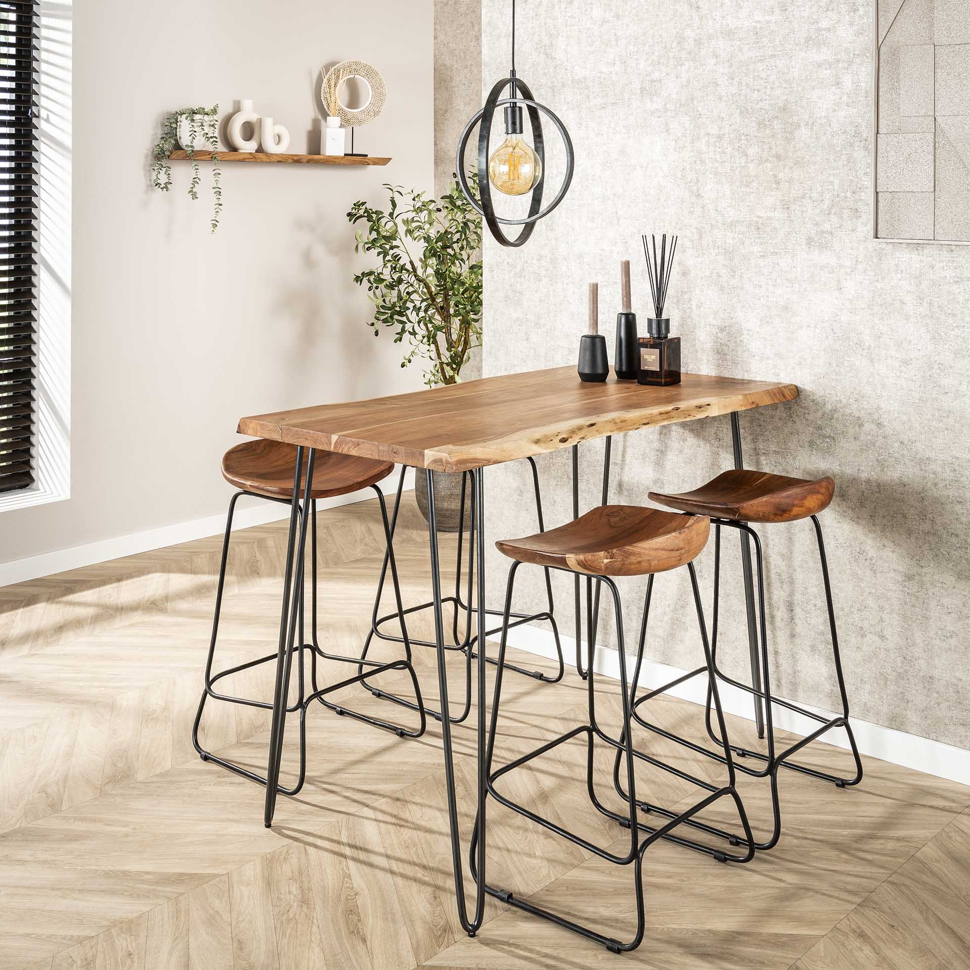 Barstoel hout ergo. VPE4 / Massief acacia naturel