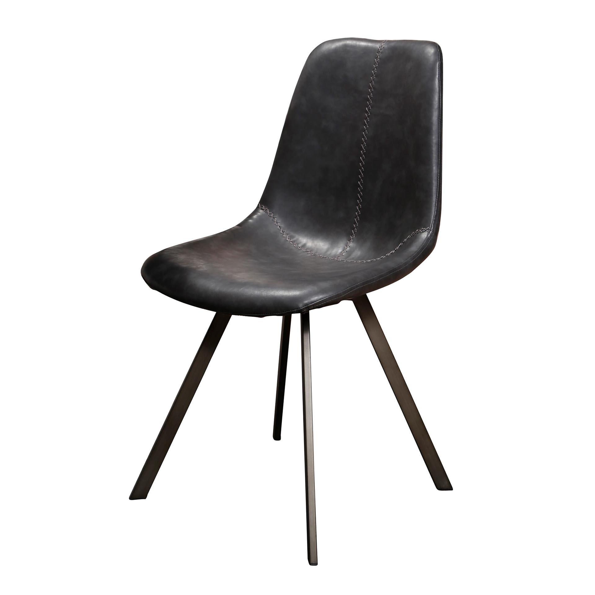 Stoel zig-zag plat frame. VPE4 / Saddle PU zwart