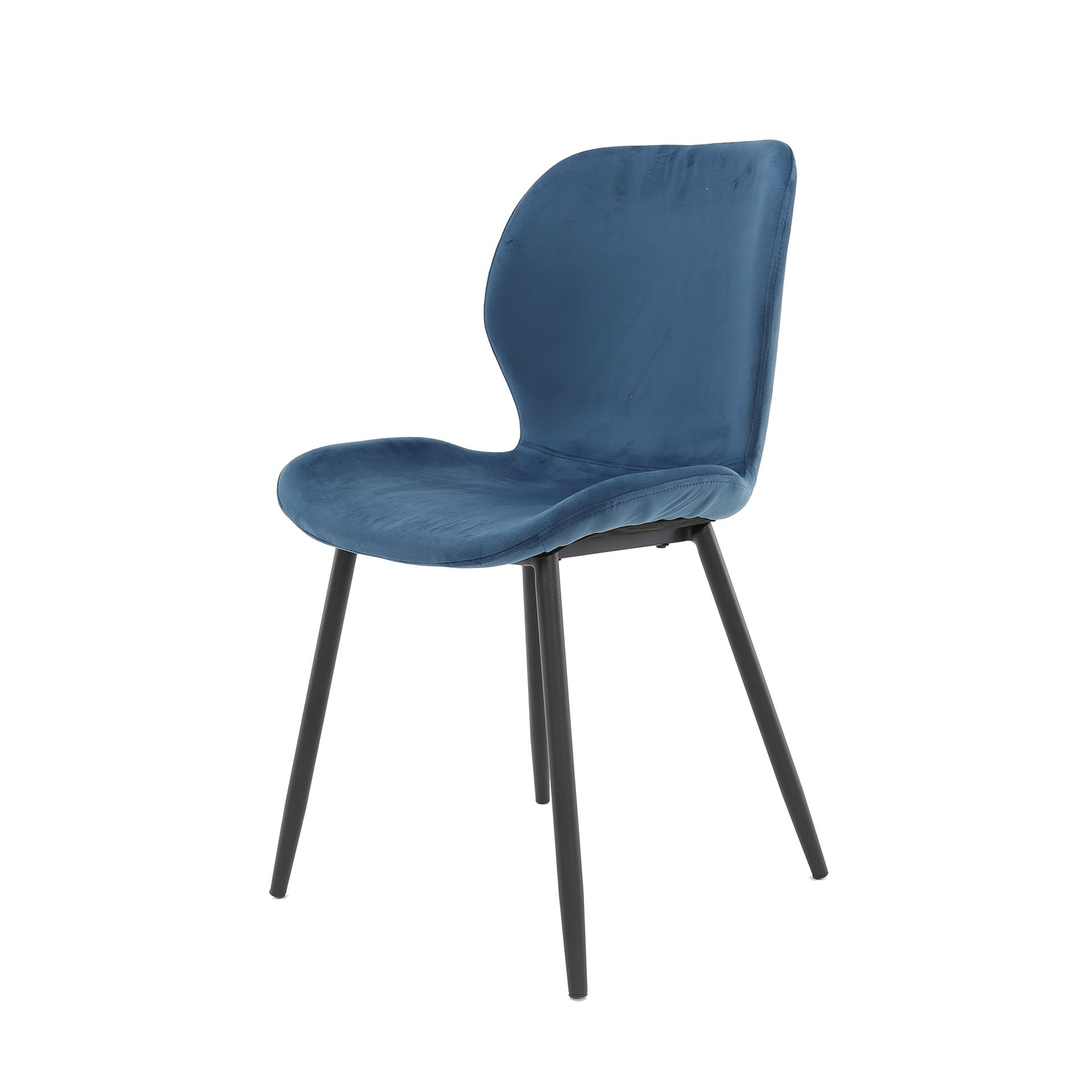 Stoel ronde buis. VPE4 / Blauw velours