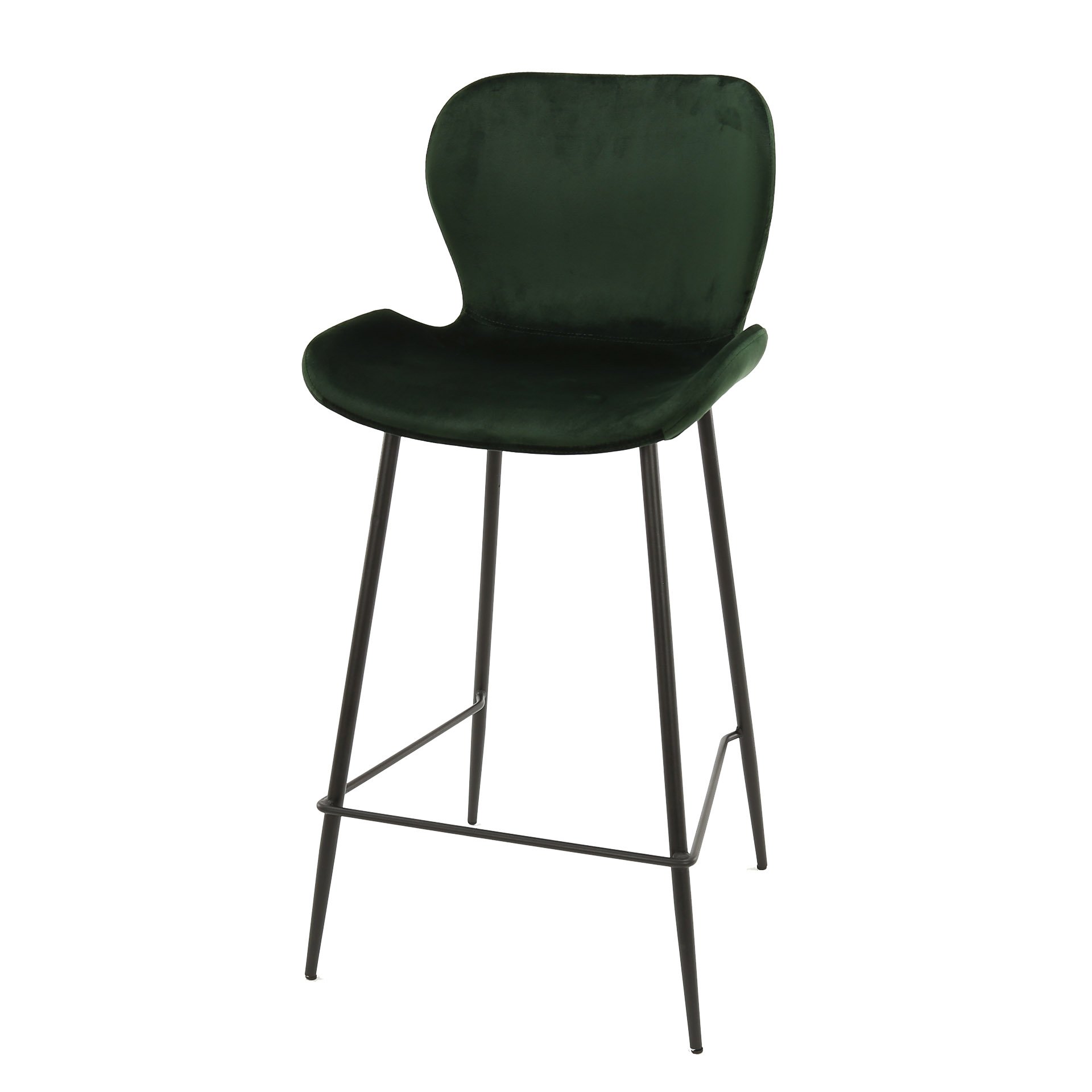 Barstoel ronde buis. VPE4 / Groen velours